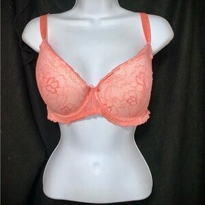 Carrie Amber Intimates Lace Underwire Bra – Coral Pink – 38D
